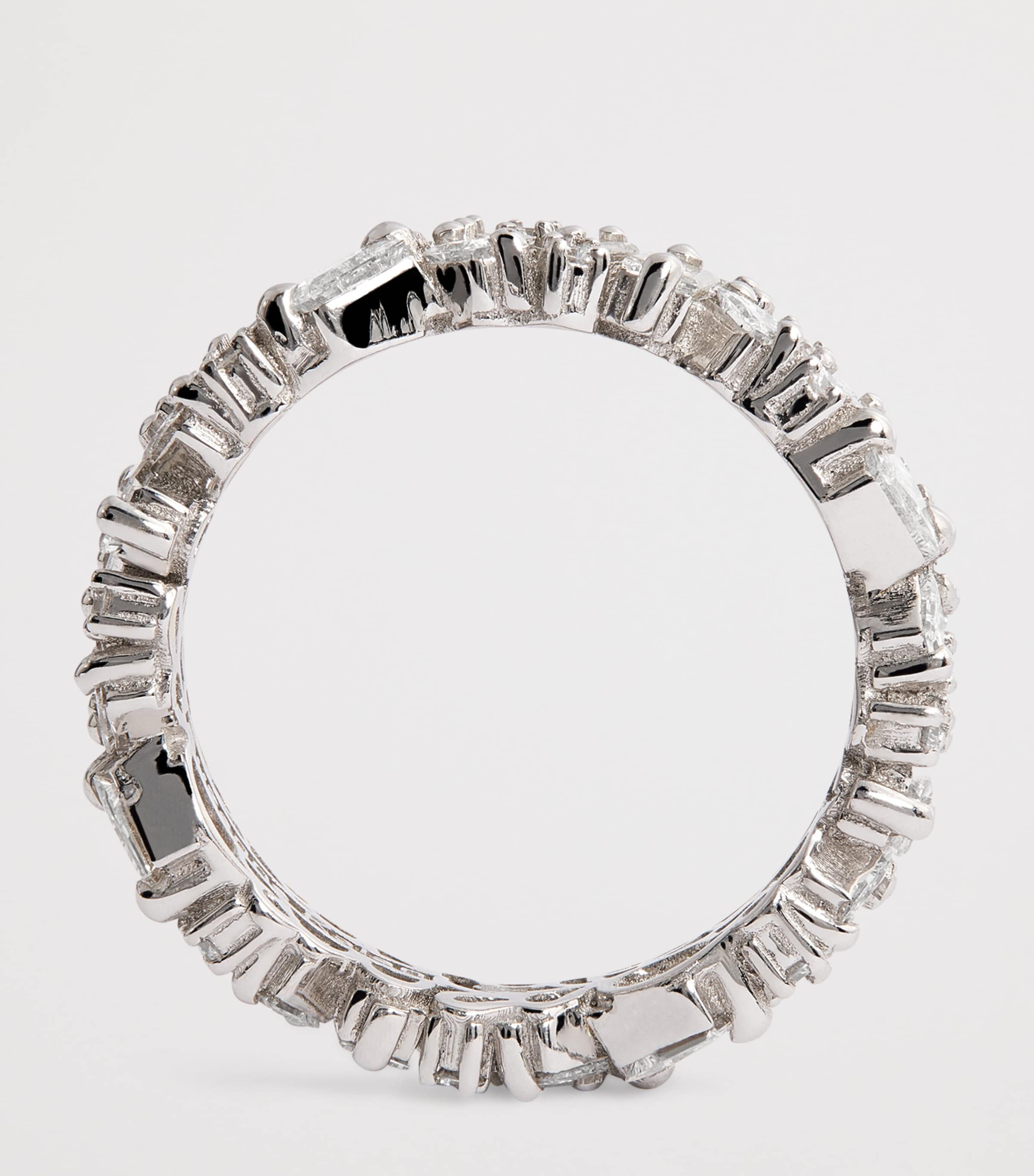 Suzanne Kalan La Fantaisie eternity ring white gold diamond baguette princess cut, UK version
