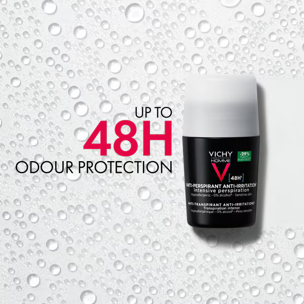 Vichy Homme deodorant roll-on sensitive skin 50ml (British brand)