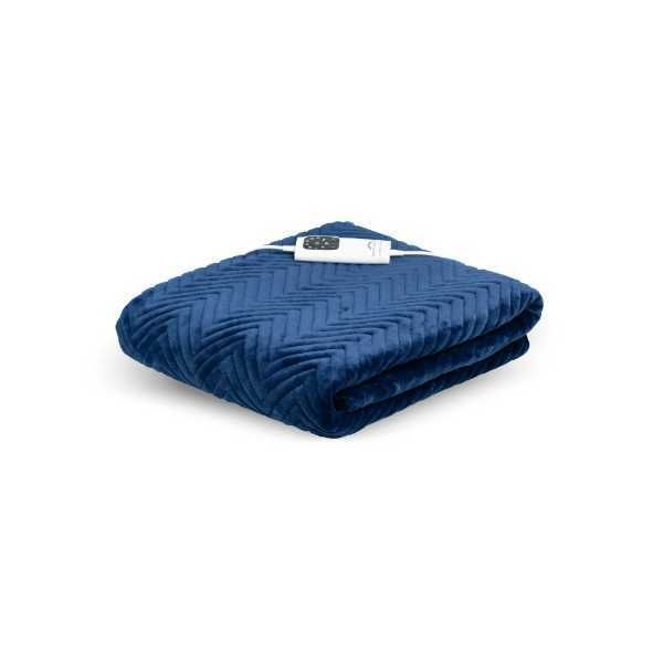 Dreamland Intelliheat Luxury Herringbone Heated Throw - Navy GOODS Superdrug   