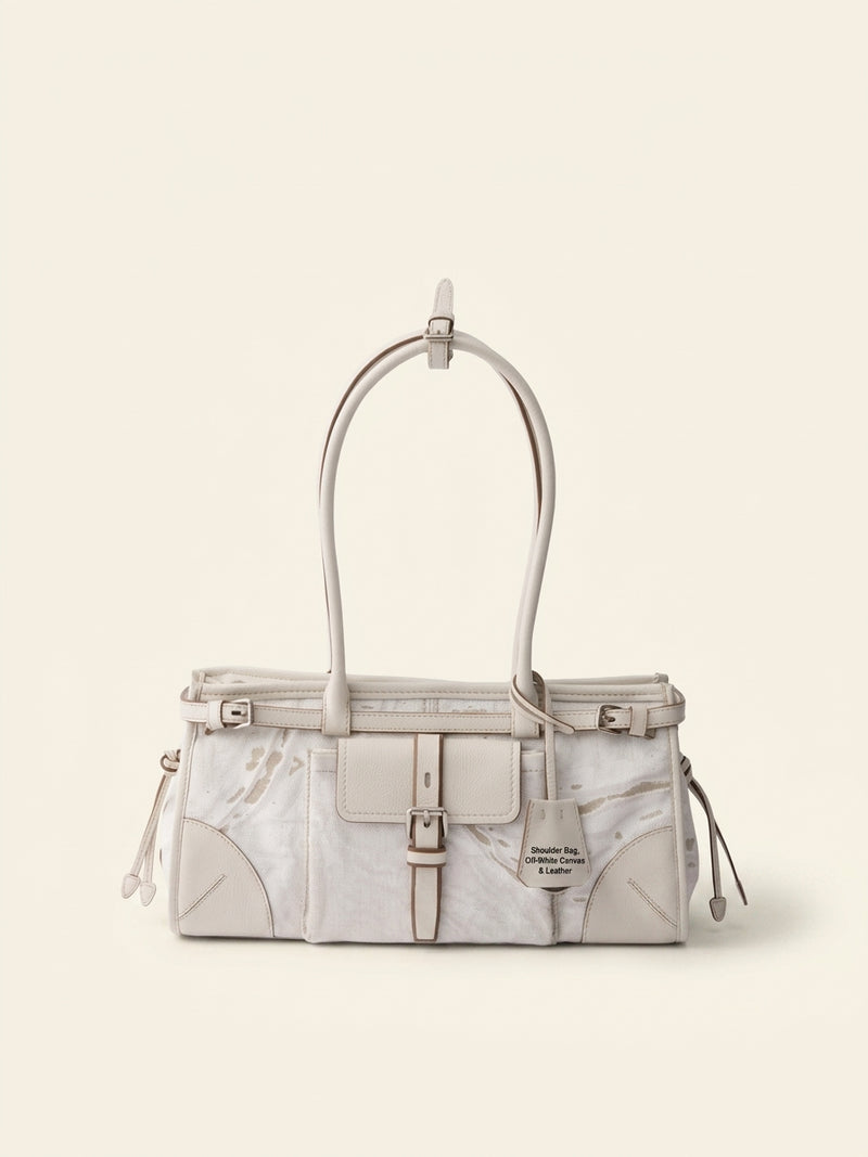 Prada Medium Bonnie linen and leather shoulder bag (British brand)