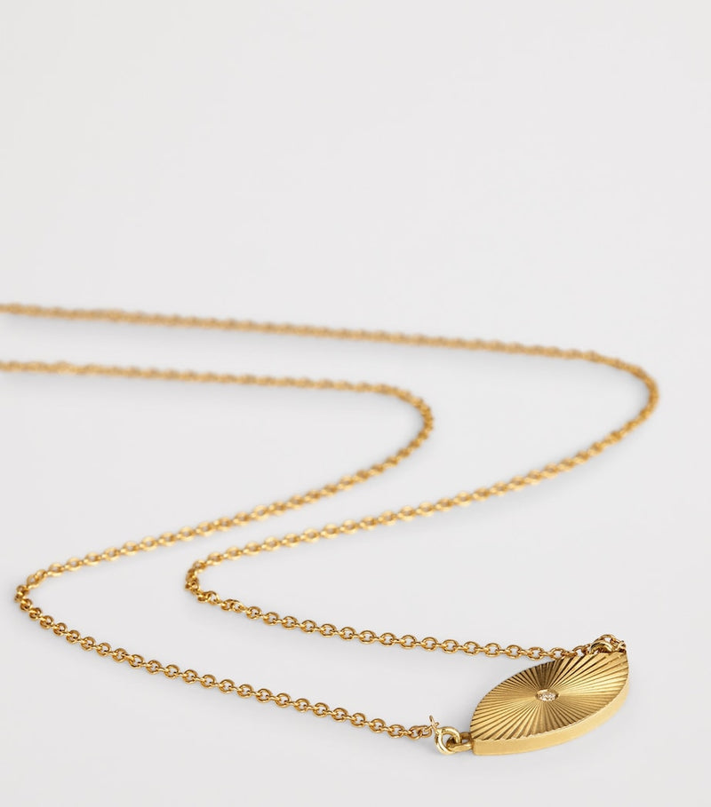 Jennifer Meyer evil eye necklace 18kt gold diamond, imported from the UK