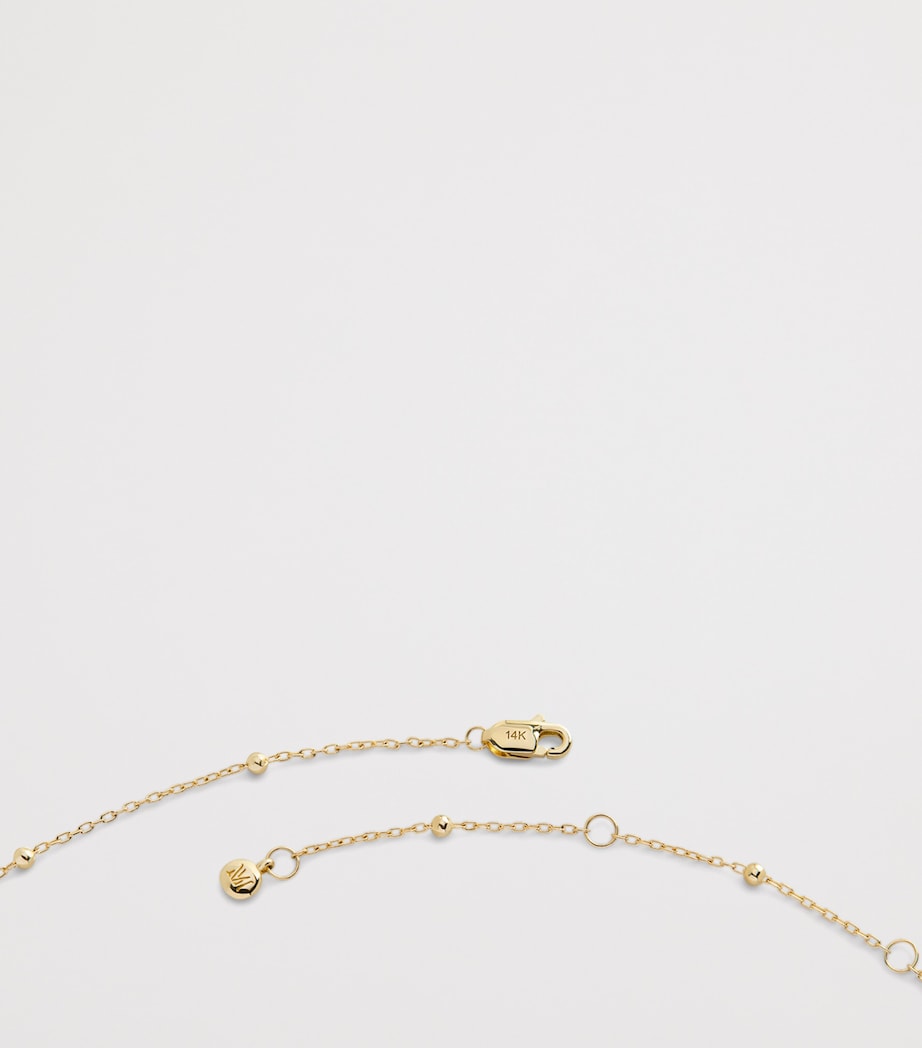 Monica Vinader yellow gold beaded chain necklace, imported from the UK