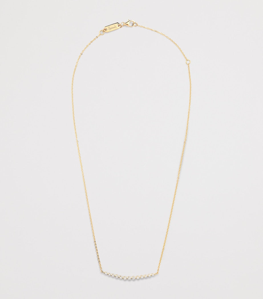 Harrods yellow gold diamond graduating pendant necklace 0.50ct, UK version