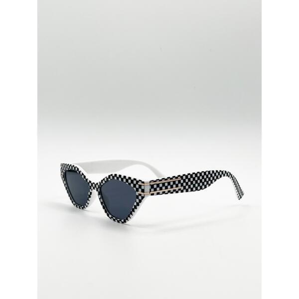 SVNX angular sunglasses black and white check (British brand)
