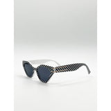 SVNX angular sunglasses black and white check (British brand)