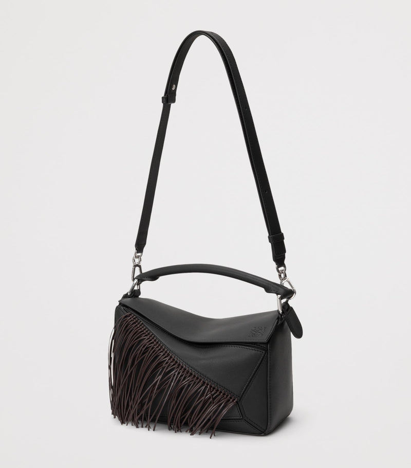 LOEWE small leather puzzle fringed top-handle bag - British product