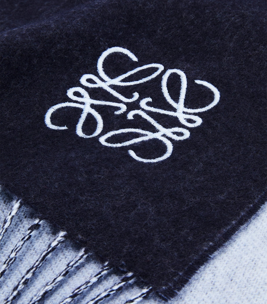LOEWE two-tone cashmere-wool scarf - British product