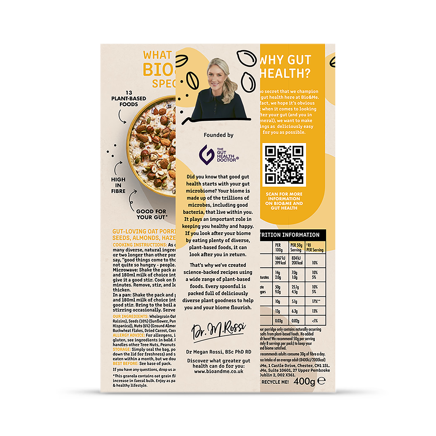 Bio Me porridge seedy nutty mix 400g - British product