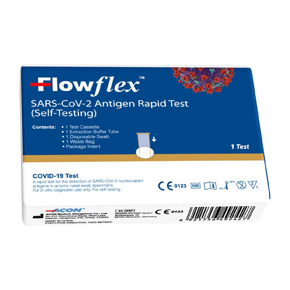 Flowflex Antigen Rapid Test Lateral Flow Self-Testing Kit 1 Test General Health & Remedies Boots   