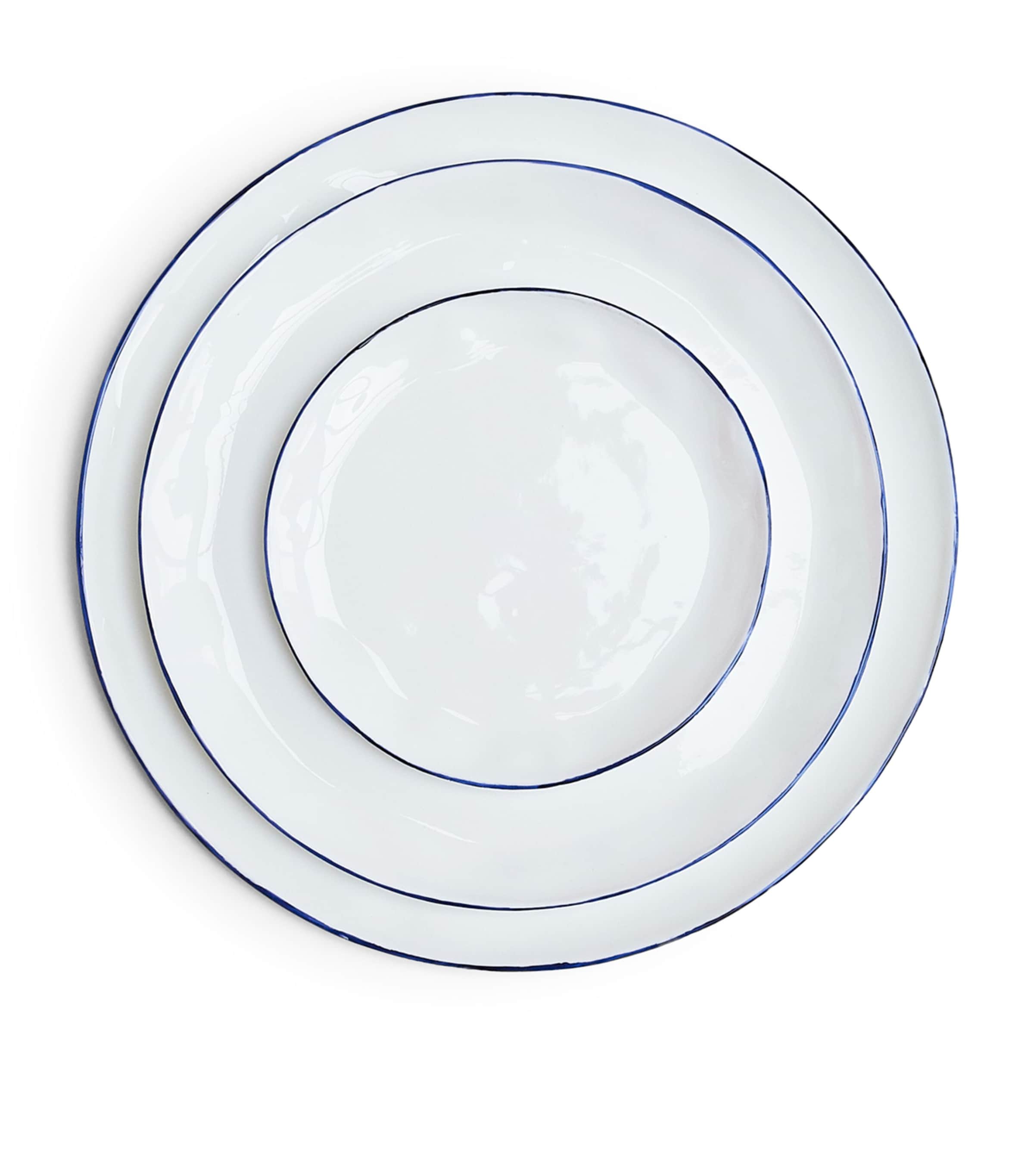 Set of 4 FELDSPAR cobalt blue cake plates, 16cm diameter - British product