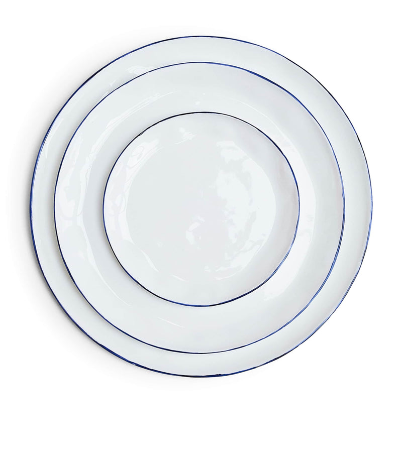 Set of 4 FELDSPAR cobalt blue cake plates, 16cm diameter - British product