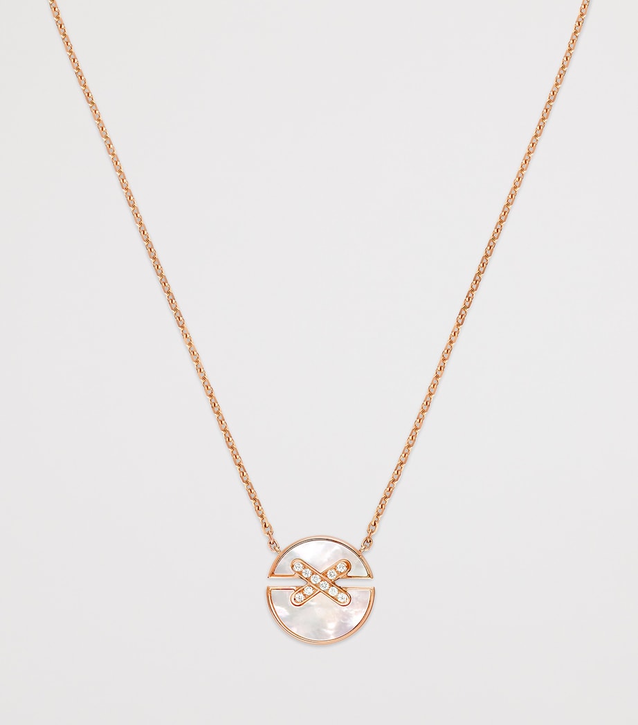 Chaumet pendant necklace rose gold diamond mother-of-pearl, imported from the UK