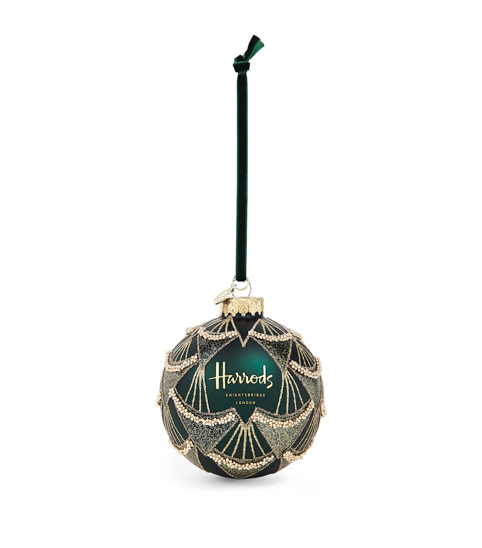 Hand-Finished Glass Christmas Bauble with London Landmarks 11cm