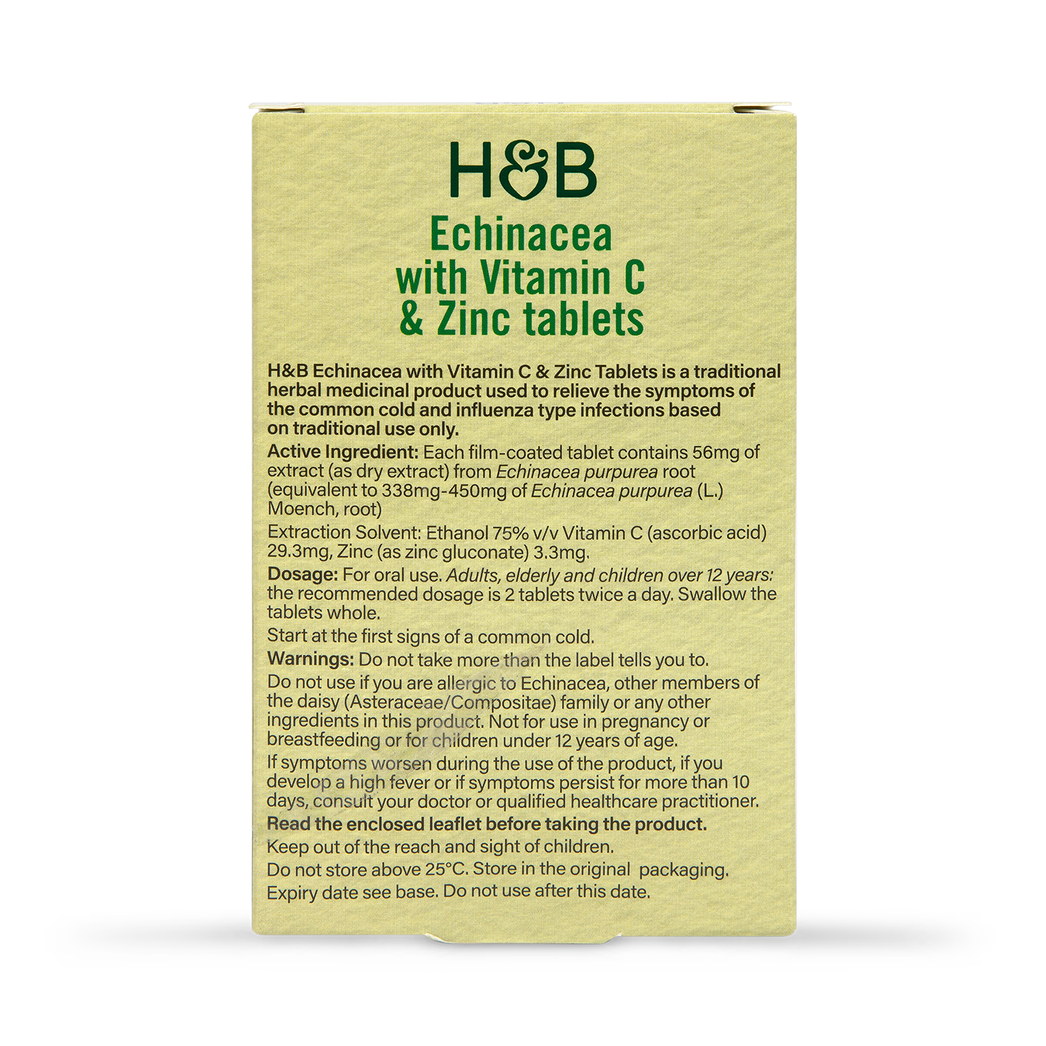 Holland & Barrett Echinacea Vitamin C Zinc Tablets 60 - British product