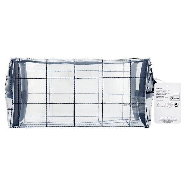 Superdrug cosmetic bag navy cube clear - British product