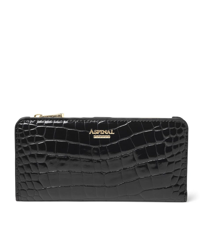 Aspinal of London croc-embossed large purse (British brand)