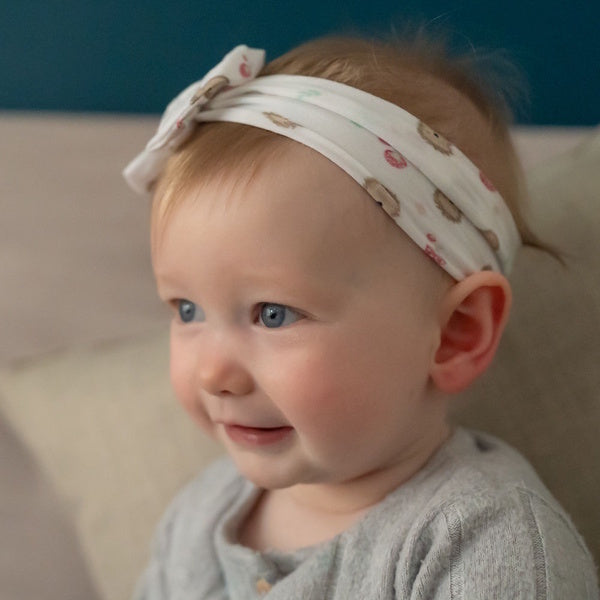 Ziggle baby print top bow turban headband, UK version