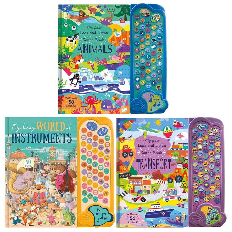 Interactive sound book with 50 buttons for children - British product