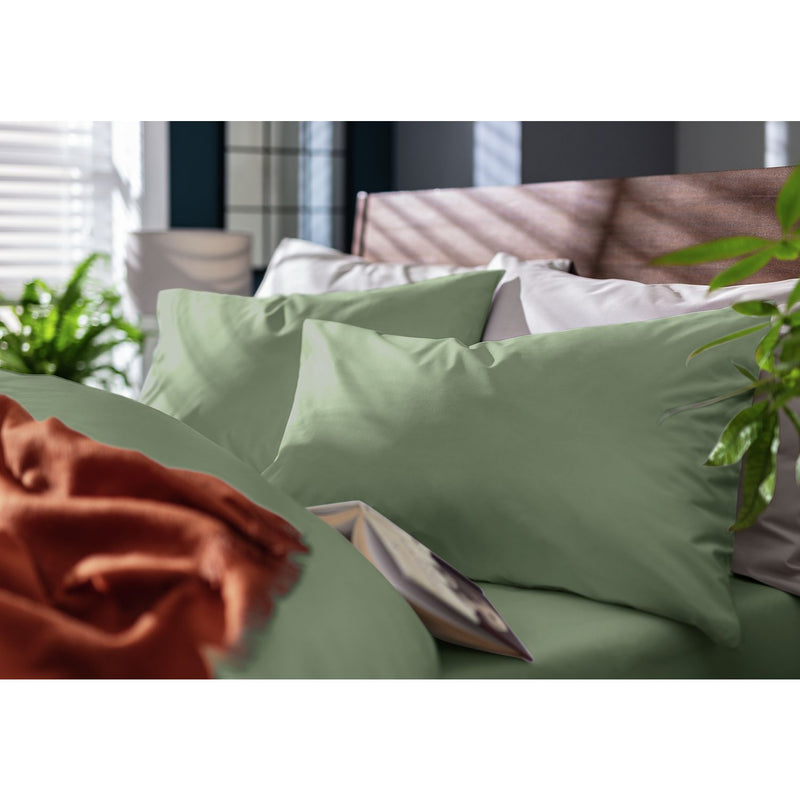 Habitat Cotton Rich 180 TC Standard Pillowcases 2 Pack-Green