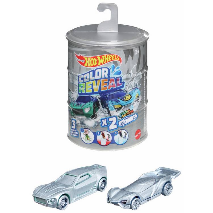 Hot Wheels Colour Reveal toy cars 2-pack, imported from the UK