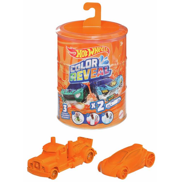 Hot Wheels Colour Reveal toy cars 2-pack, imported from the UK