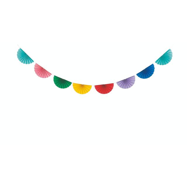 Colourful Scalloped Paper Fan Garland