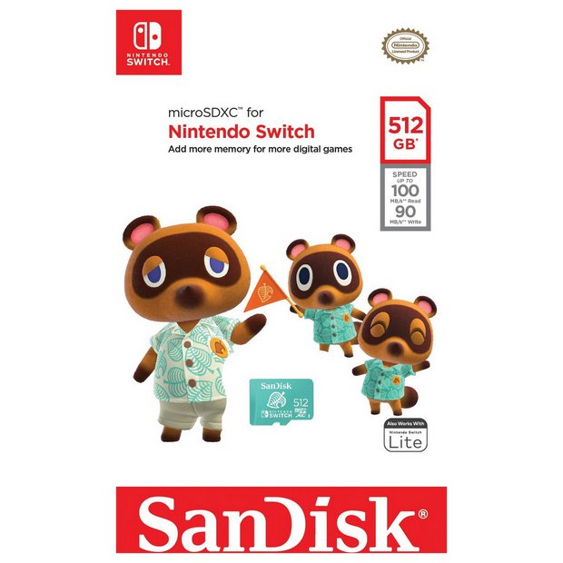 SanDisk microSDXC memory card for Nintendo Switch 512GB, UK version