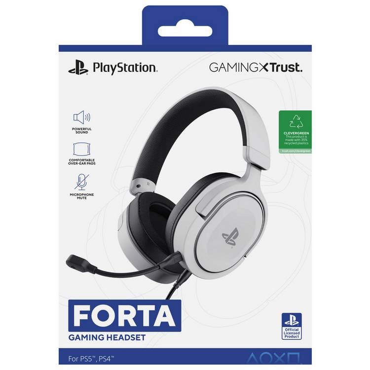 Trust GXT 498 Forta white PS5 headset, imported from the UK
