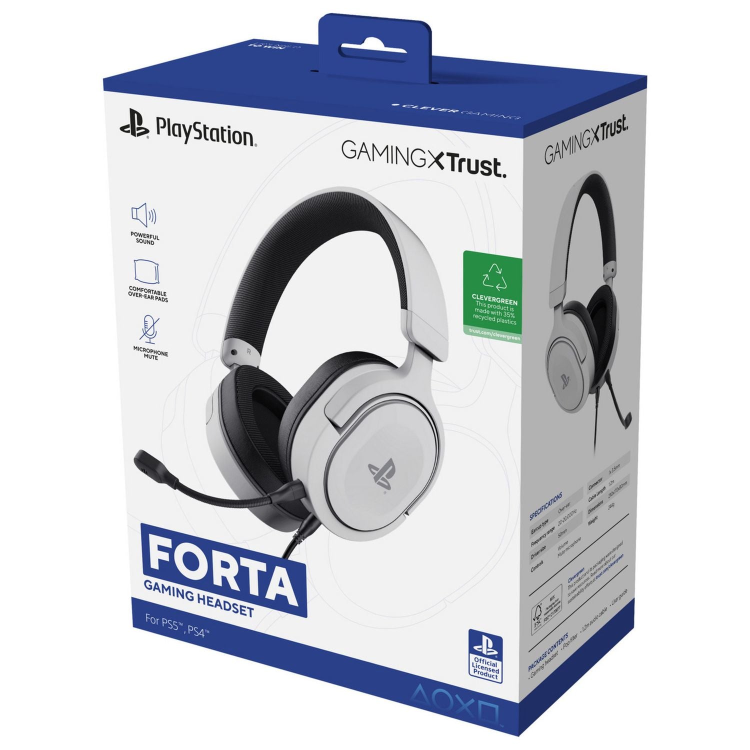 Trust GXT 498 Forta white PS5 headset, imported from the UK