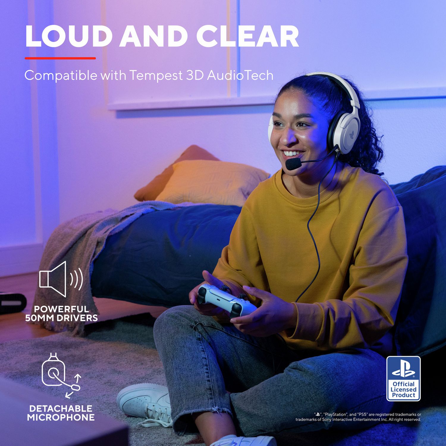 Trust GXT 498 Forta white PS5 headset, imported from the UK