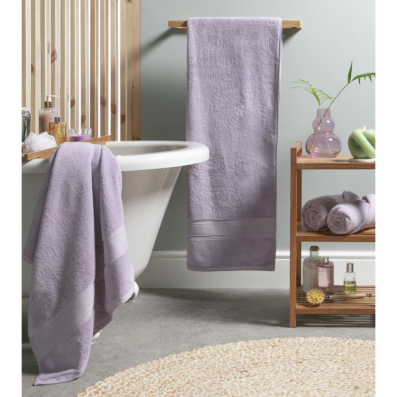 Habitat cotton supersoft hand towel lilac 90x50cm 2 pack, imported from the UK