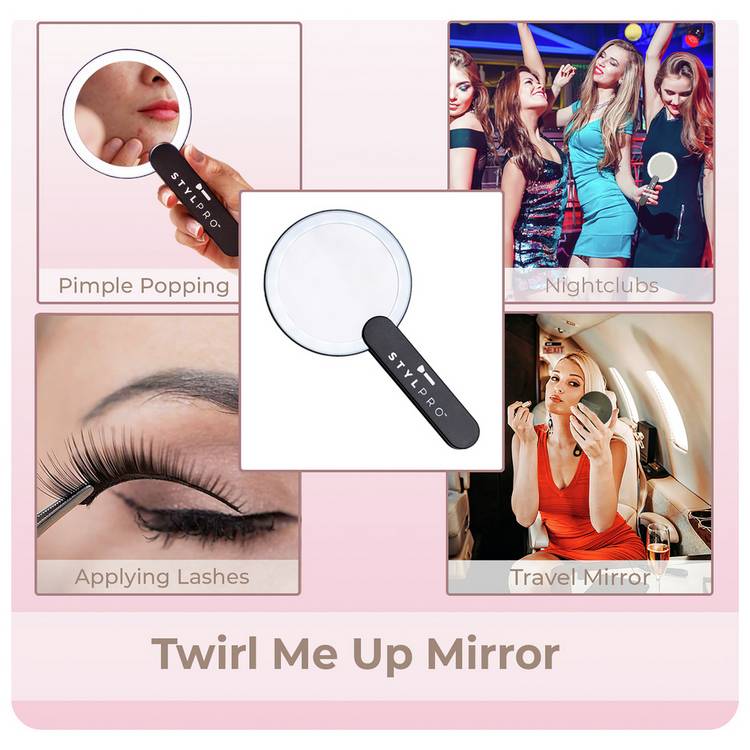 STYLPRO handheld LED mirror black (British brand)