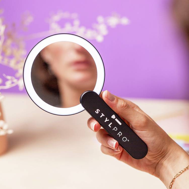 STYLPRO handheld LED mirror black (British brand)