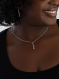 Infinity cubic zirconia pendant and earrings set in sterling silver (British brand)