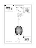 Eglo black caged pendant light 110cm height - British product