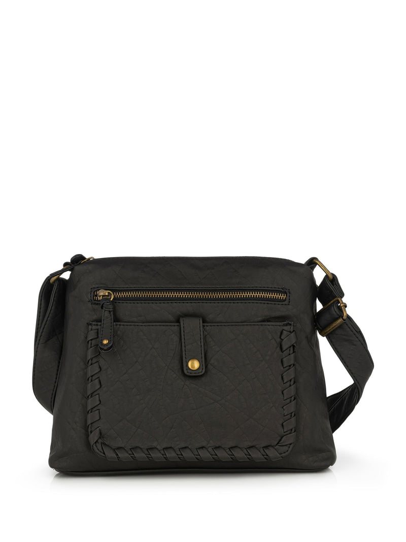 Pavers multi-pocket leather cross-body bag, imported from the UK