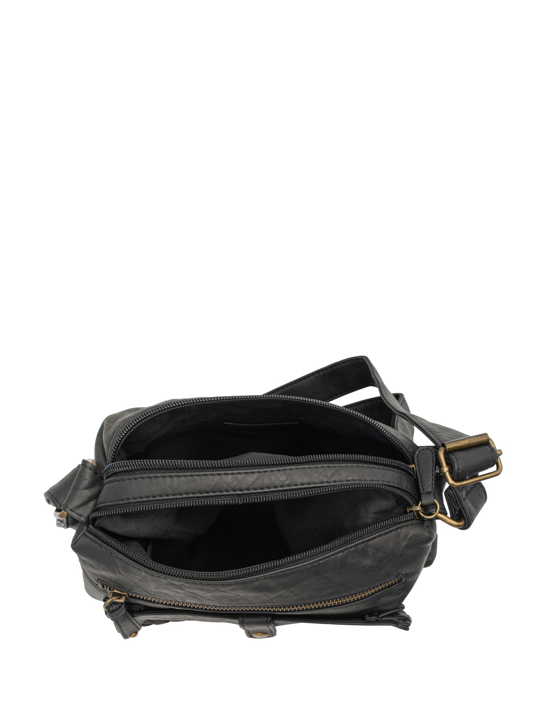 Pavers multi-pocket leather cross-body bag, imported from the UK