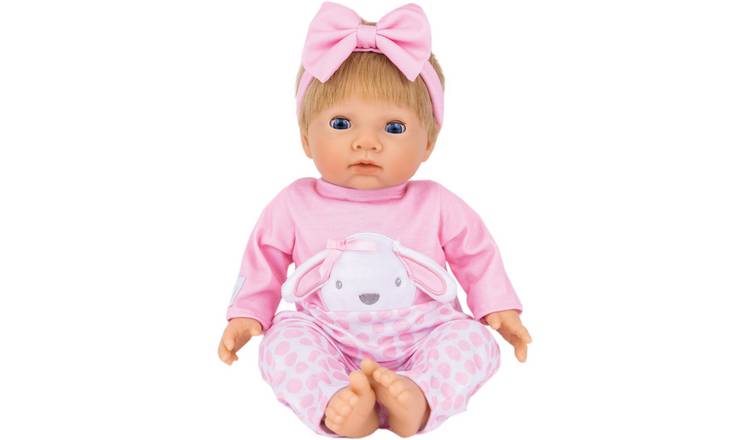 Tiny Treasures baby doll in pink bunny outfit imported from the UK