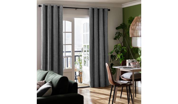 Habitat blackout eyelet curtains charcoal 117x183cm, imported from the UK