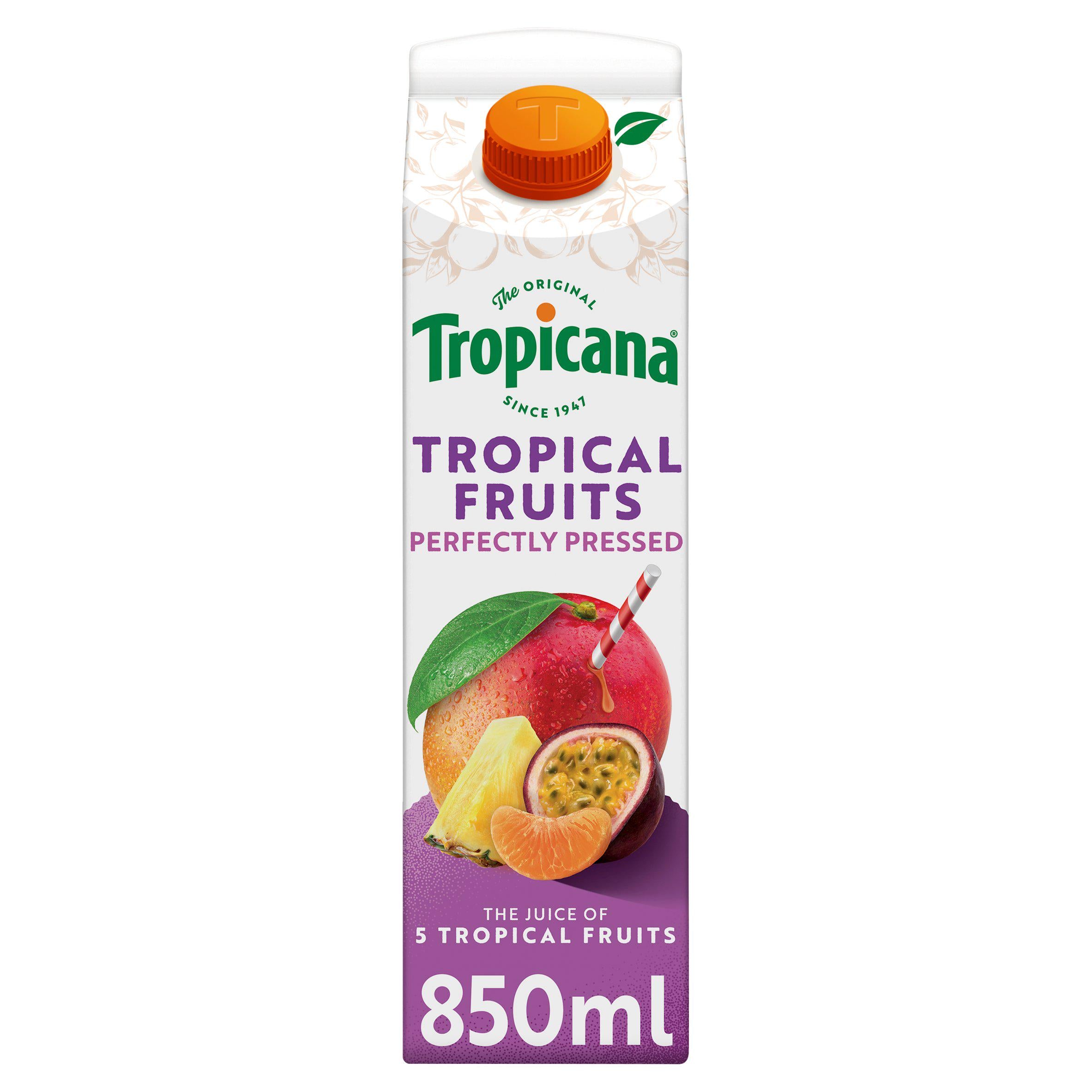 Tropicana Pure Tropical Fruit Juice 850ml All chilled juice Sainsburys   