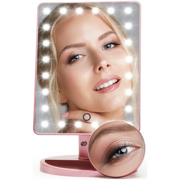 Rio touch dimmable cosmetic mirror rosegold (British brand)