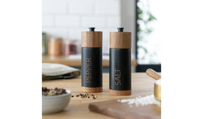 Argos Habitat Acacia Wood Salt and Pepper Mill Set - Black, 16.4cm- Buy online at McGrocer
