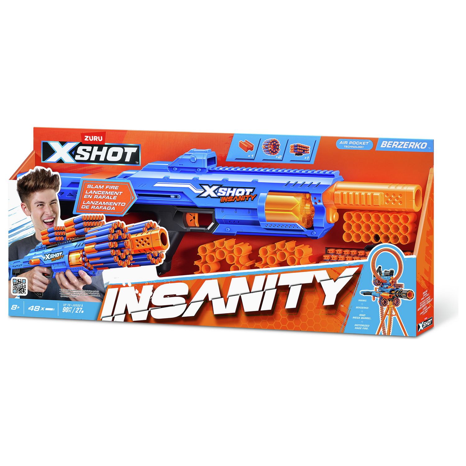 XSHOT Insanity Berzerko foam dart blaster 48 darts - British product
