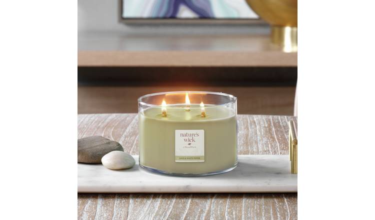 Natures Wick large multiwick candle sage and white pepper, imported from the UK