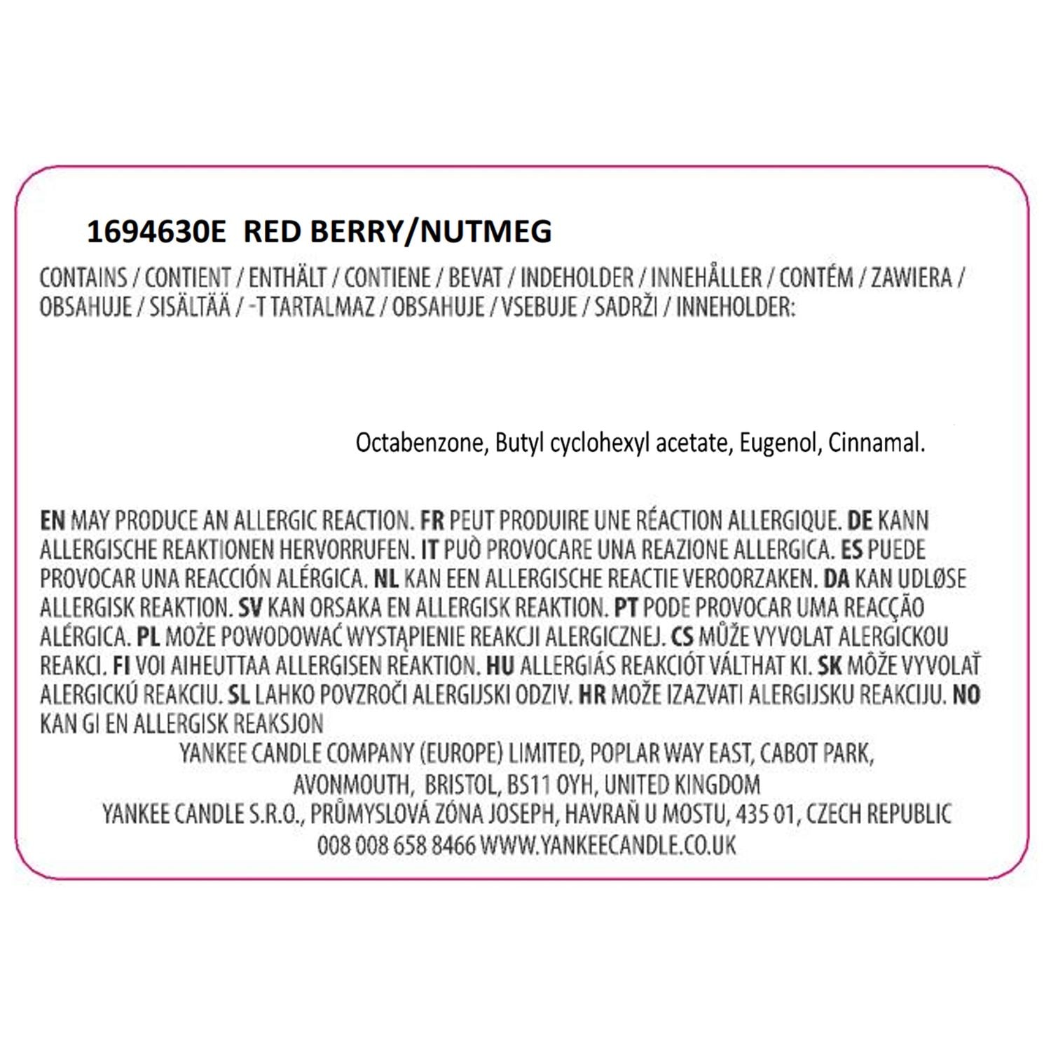 Nature's Wick redberry nutmeg multiwick candle, UK version