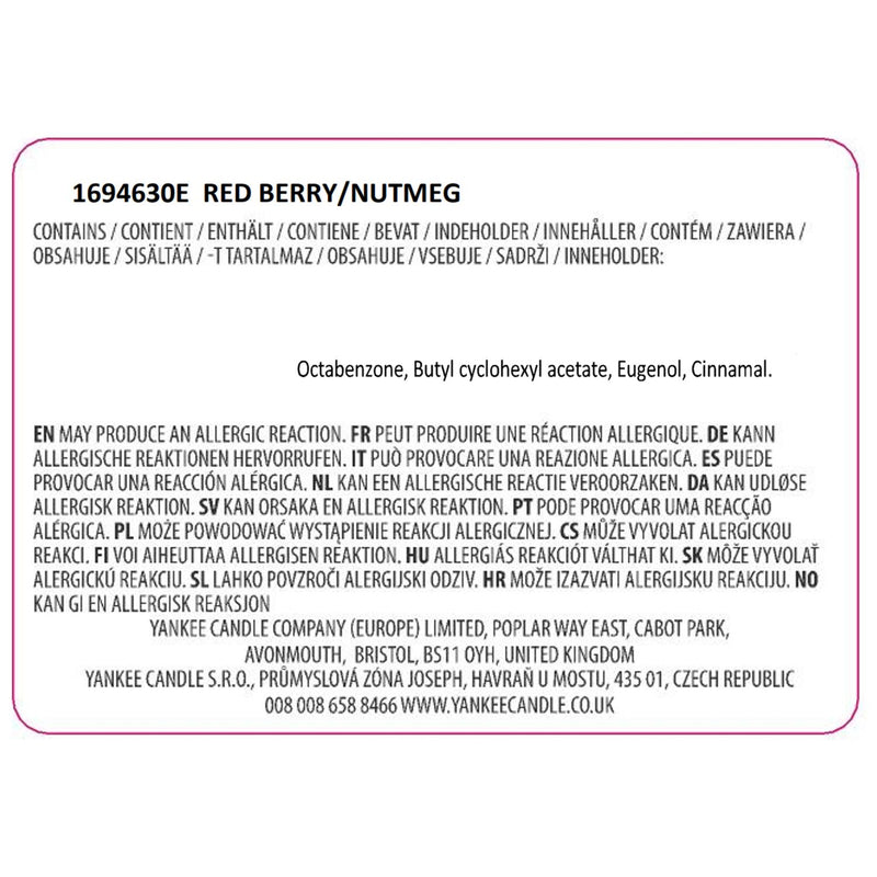 Nature's Wick redberry nutmeg multiwick candle, UK version