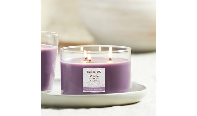 Nature's Wick multiwick candle lavender oat milk, imported from the UK