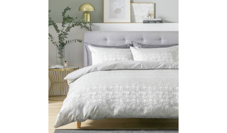 Habitat silver distressed jacquard single bedding set (British brand)