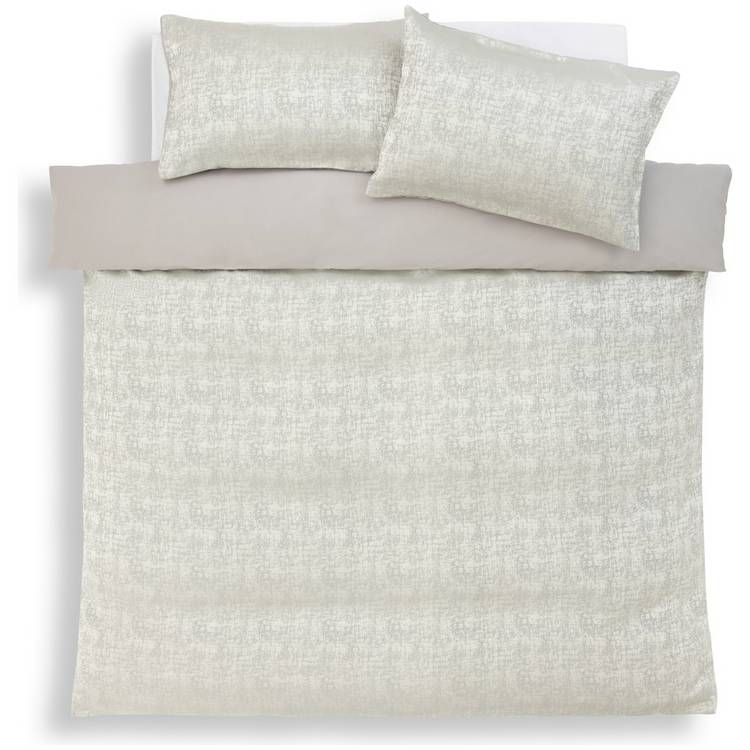 Habitat silver distressed jacquard single bedding set (British brand)