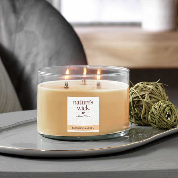 Nature's Wick Bergamot and Neroli multiwick candle (British brand)